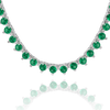 Tennis Necklace with Emerald Stones (May Birthstones) in 14K Gold (1.75 mm - 4.0 mm)