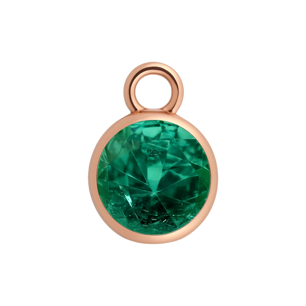 Diamond or Gemstone Bezel Drop Charm in 14K Rose Gold