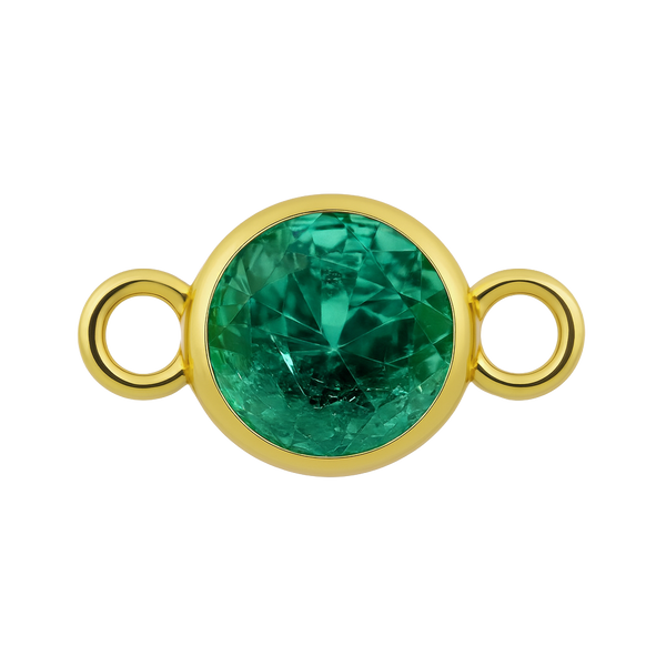 Diamond or Gemstone Bezel Bracelet/Necklace Charm in 14K Yellow Gold