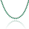 Tennis Necklace with Emerald Stones (May Birthstones) in 18K Gold (1.75 mm - 4.0 mm)