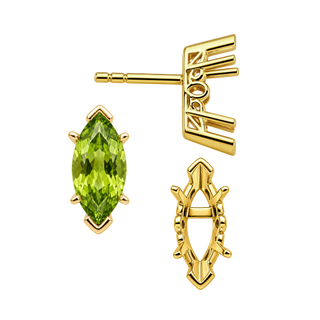 Marquise Shape V-End Filigree Earrings