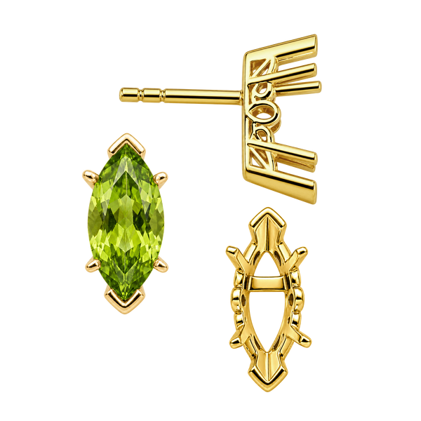 Marquise Shape V-End Filigree Earrings