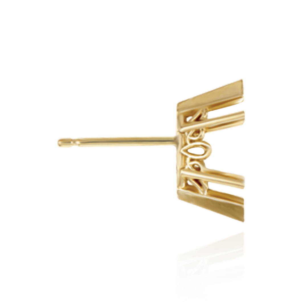 14K Gold ITI NYC Marquise Shape V-End Filigree Earrings