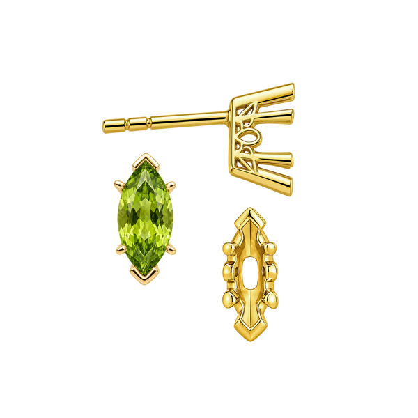 Marquise Shape V-End Filigree Earrings