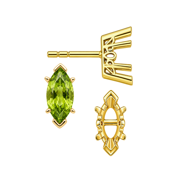 Marquise Shape V-End Filigree Earrings