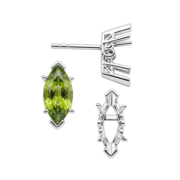 Marquise Shape V-End Filigree Earrings
