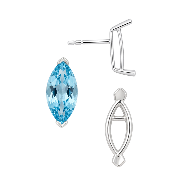 Marquise Shape V-End Double Wire Earrings