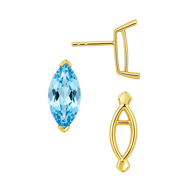 Marquise Shape V-End Double Wire Earrings
