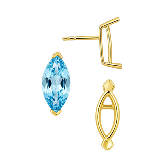 Marquise Shape V-End Double Wire Earrings