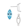Marquise Shape V-End Double Wire Earrings