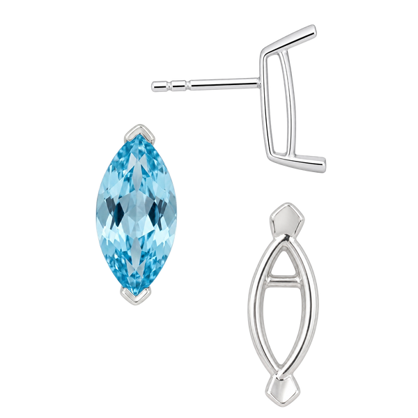 Marquise Shape V-End Double Wire Earrings