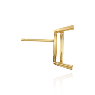 14K Gold ITI NYC Marquise Shape V-End Double Wire Earrings