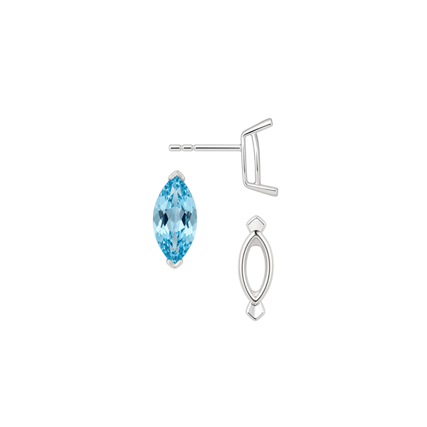 Marquise Shape V-End Double Wire Earrings
