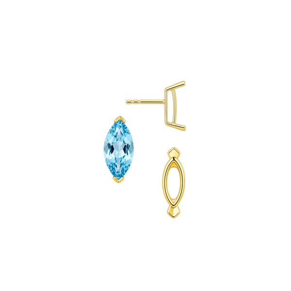 Marquise Shape V-End Double Wire Earrings