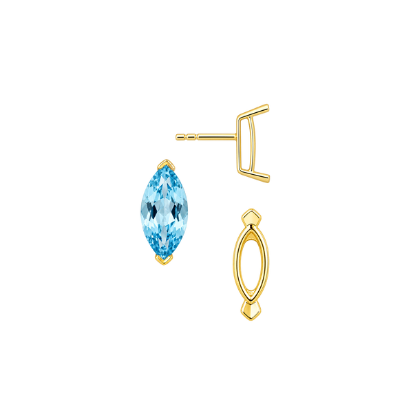 Marquise Shape V-End Double Wire Earrings