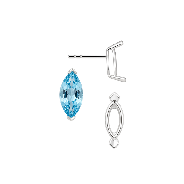 Marquise Shape V-End Double Wire Earrings