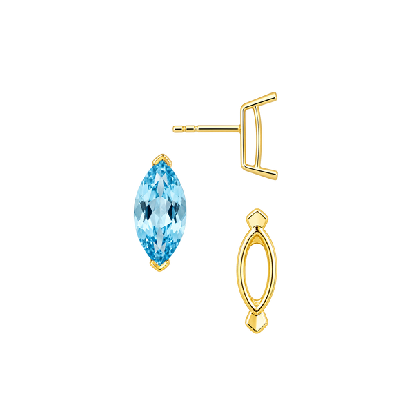 Marquise Shape V-End Double Wire Earrings