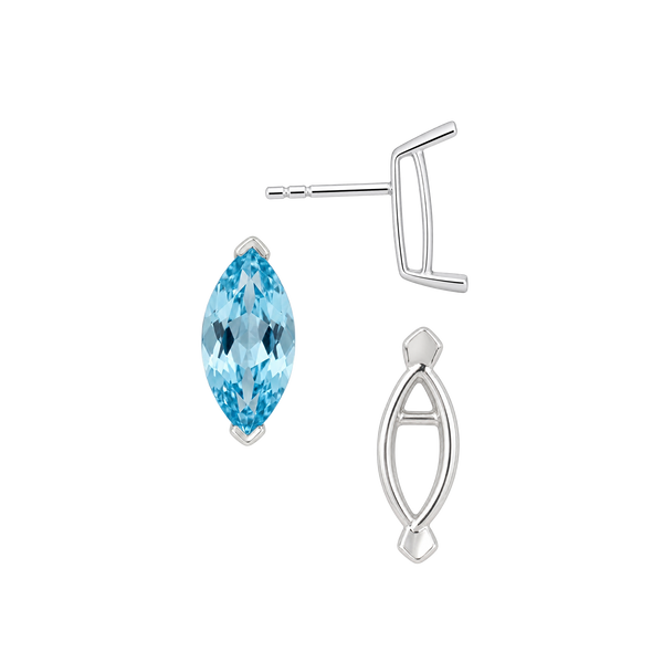 Marquise Shape V-End Double Wire Earrings