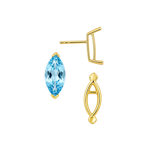 Marquise Shape V-End Double Wire Earrings