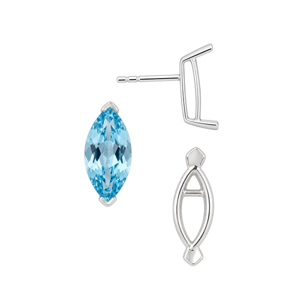 Marquise Shape V-End Double Wire Earrings