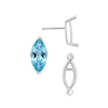 Marquise Shape V-End Double Wire Earrings