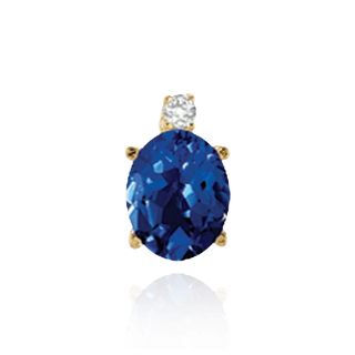 14K Gold ITI NYC Oval Four Prong Basket Earrings with One Accent