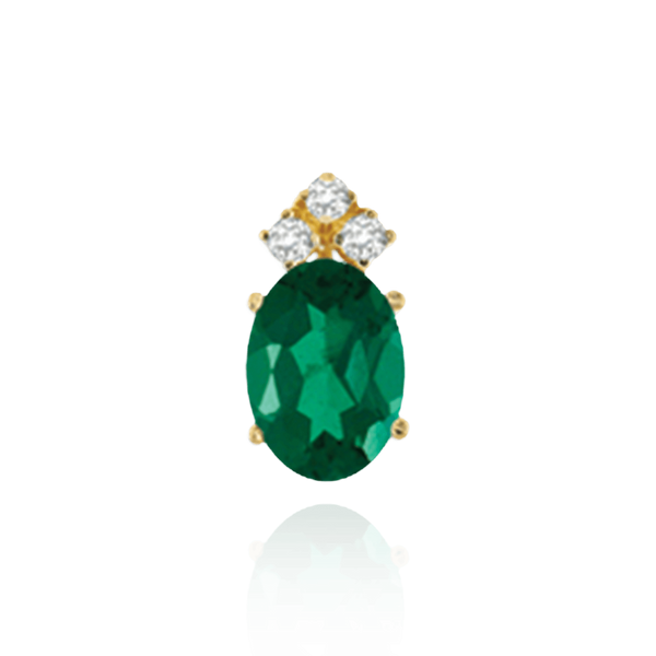 14K Gold ITI NYC Oval Four Prong Basket Earrings with 3 Accents