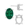 Oval Four Prong Filigree Earrings with Push Post