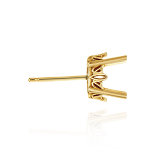 14K Gold ITI NYC Oval Four Prong Filigree Earrings