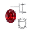 Oval Four Prong Basket Earrings with Push Post