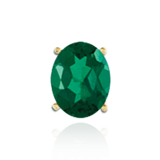 14K Gold, Sterling Silver ITI NYC Oval Four Prong Basket Earrings