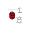 Oval Four Prong Basket Earrings with Push Post