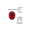 Oval Four Prong Basket Earrings with Push Post