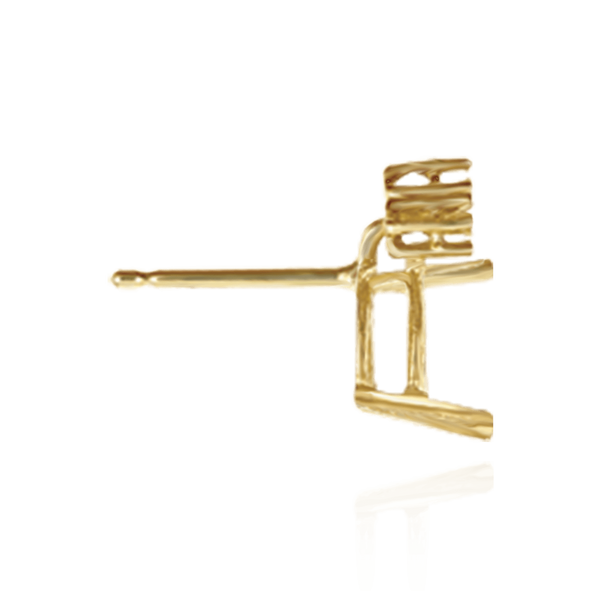 14K Gold ITI NYC Pear Shape Four Prong Basket Earrings with 3 Accents