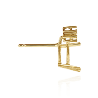 14K Gold ITI NYC Pear Shape Four Prong Basket Earrings with 3 Accents