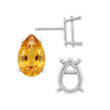 Pear Shape Four Prong Basket Earrings with Push Post