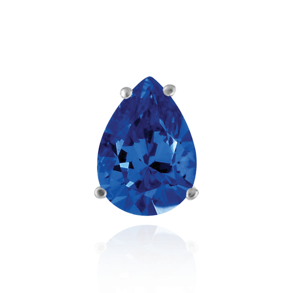 Sterling Silver ITI NYC Pear Shape Four Prong Basket Earrings