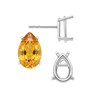 Pear Shape Four Prong Basket Earrings with Push Post