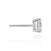 Square Four Prong Earrings with Flat Side Wire and CZ
