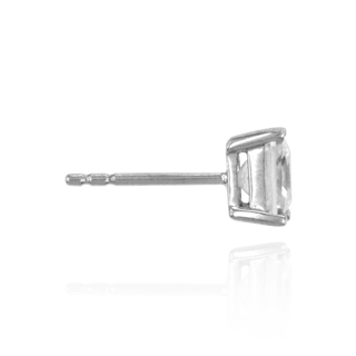 Square Four Prong Earrings with Flat Side Wire and CZ