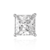 Square Four Prong Earrings with Flat Side Wire and CZ
