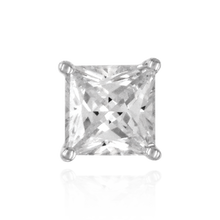 Load image into Gallery viewer, Square Four Prong Earrings with Flat Side Wire and CZ
