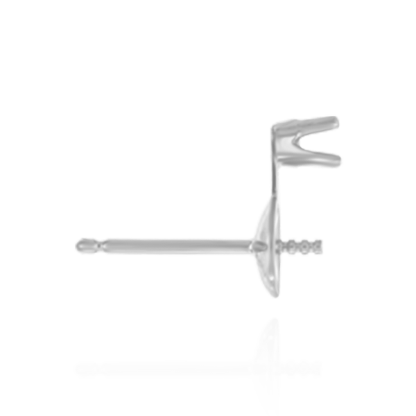 ITI NYC Pearl Cup Earrings with Peg and One Accent in 14K Gold