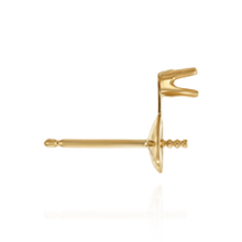 Load image into Gallery viewer, ITI NYC Pearl Cup Earrings with Peg and One Accent in 14K Gold
