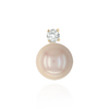 ITI NYC Pearl Cup Earrings with Peg and One Accent in 14K Gold