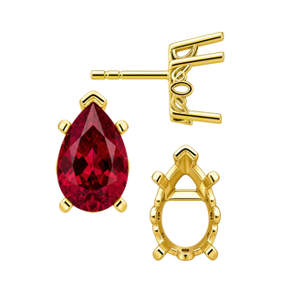 Pear Shape V-End Filigree Earrings with Push Post