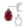 Pear Shape V-End Filigree Earrings with Push Post