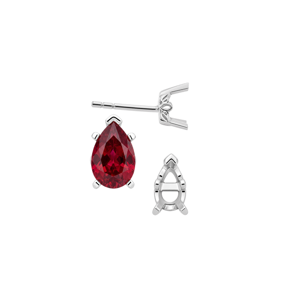 Pear Shape V-End Filigree Earrings with Push Post