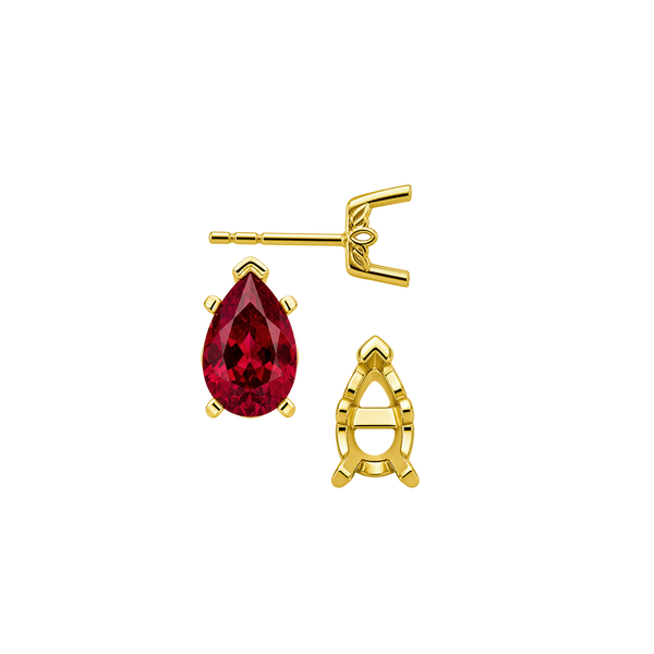 Pear Shape V-End Filigree Earrings with Push Post