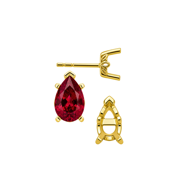 Pear Shape V-End Filigree Earrings with Push Post